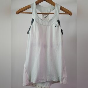 Craft Triathlon Running Cycling Tank Top Built-In Bra Rear Zip Pocket Small Like